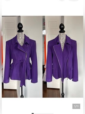 ⭐️ HOST PICK ⭐️ Vintage Wool Cashmere Belted Jacket Coat. Pockets. Size 14.